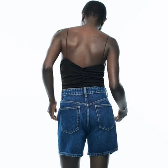 NWT ZARA Black Ruched Bodysuit Size Small - Picture 5 of 8